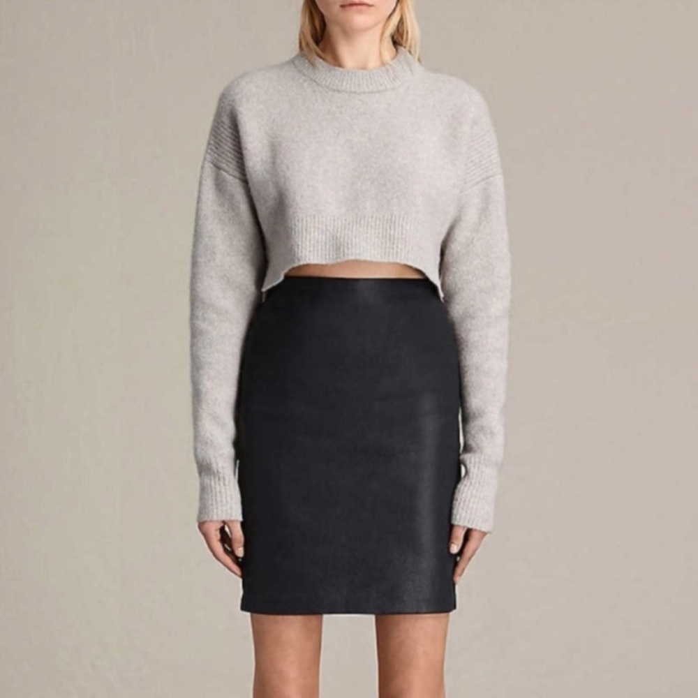 AllSaints metal pencil skirt